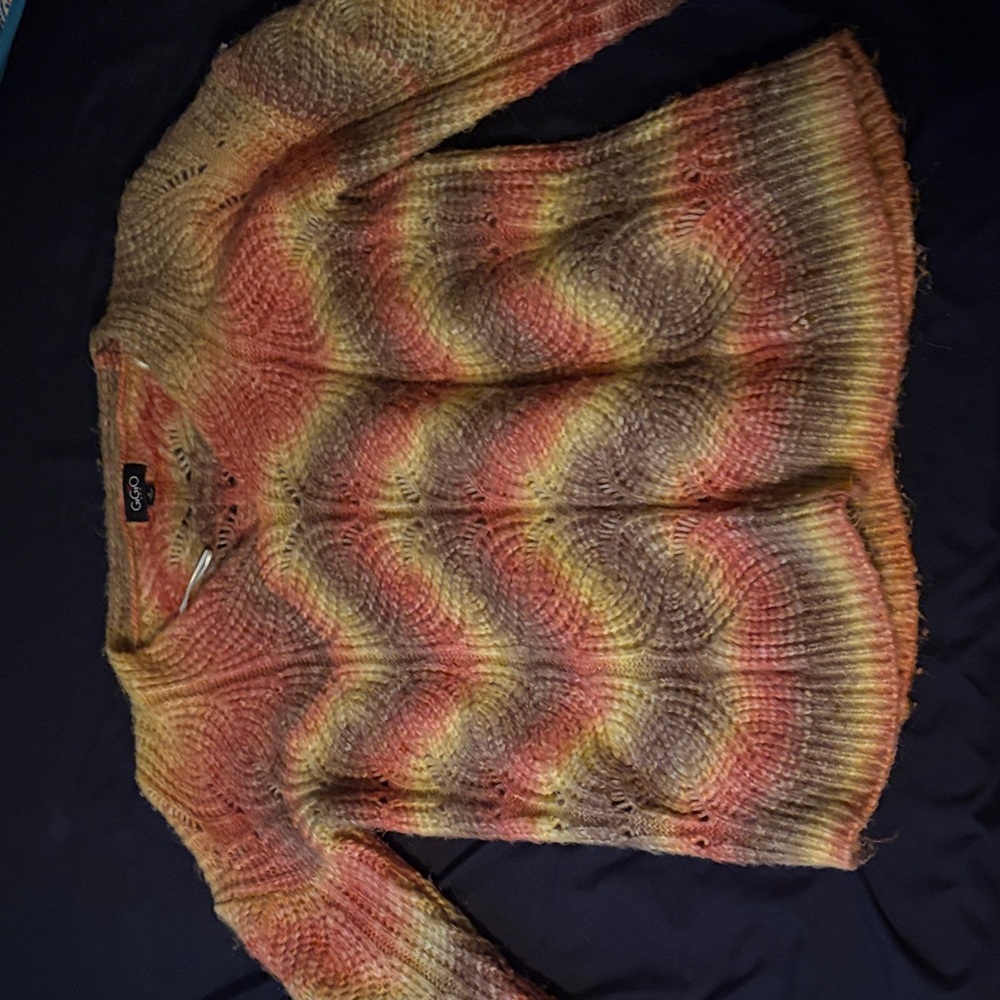 Women's Multicolor V-Neck Sweater - Picture 1 of 6